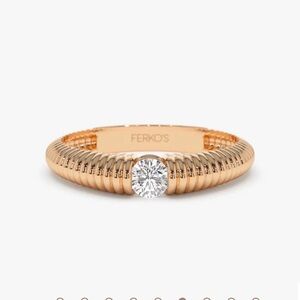 Ferkos Fine Jewelry 14k Gold Ribbed Diamond Ring